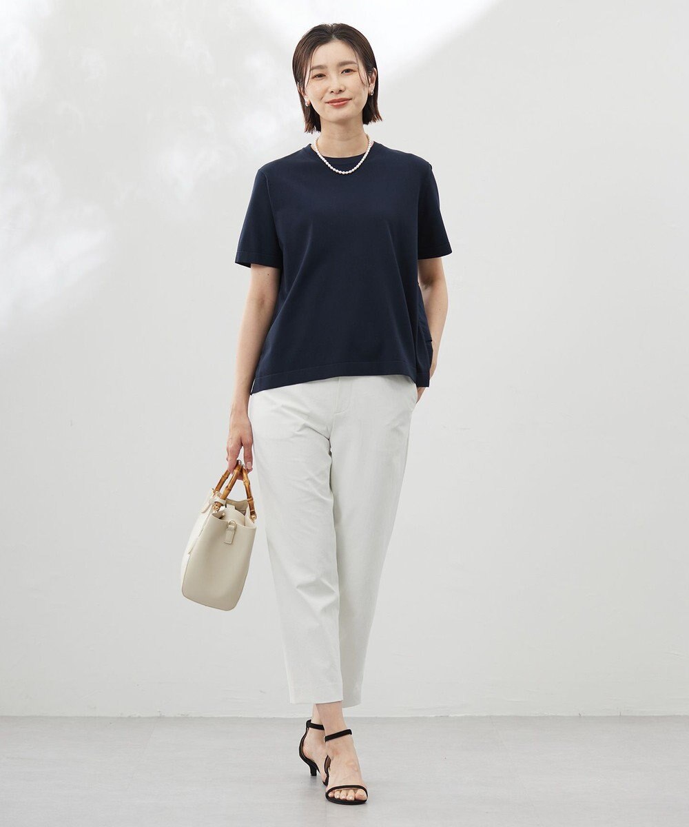 J.PRESS LADIES L 【洗える・接触冷感・UVケア・吸水速乾・防透け】麻シェルドライ テーパード パンツ 