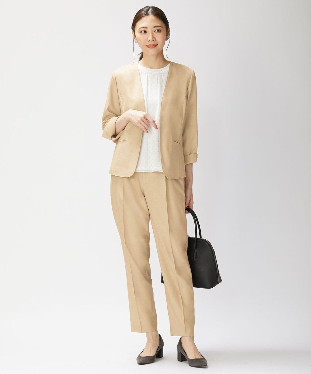 J.PRESS LADIES 【洗える・UVケア・速乾】OXIJEWELストレッチ テーパード パンツ 