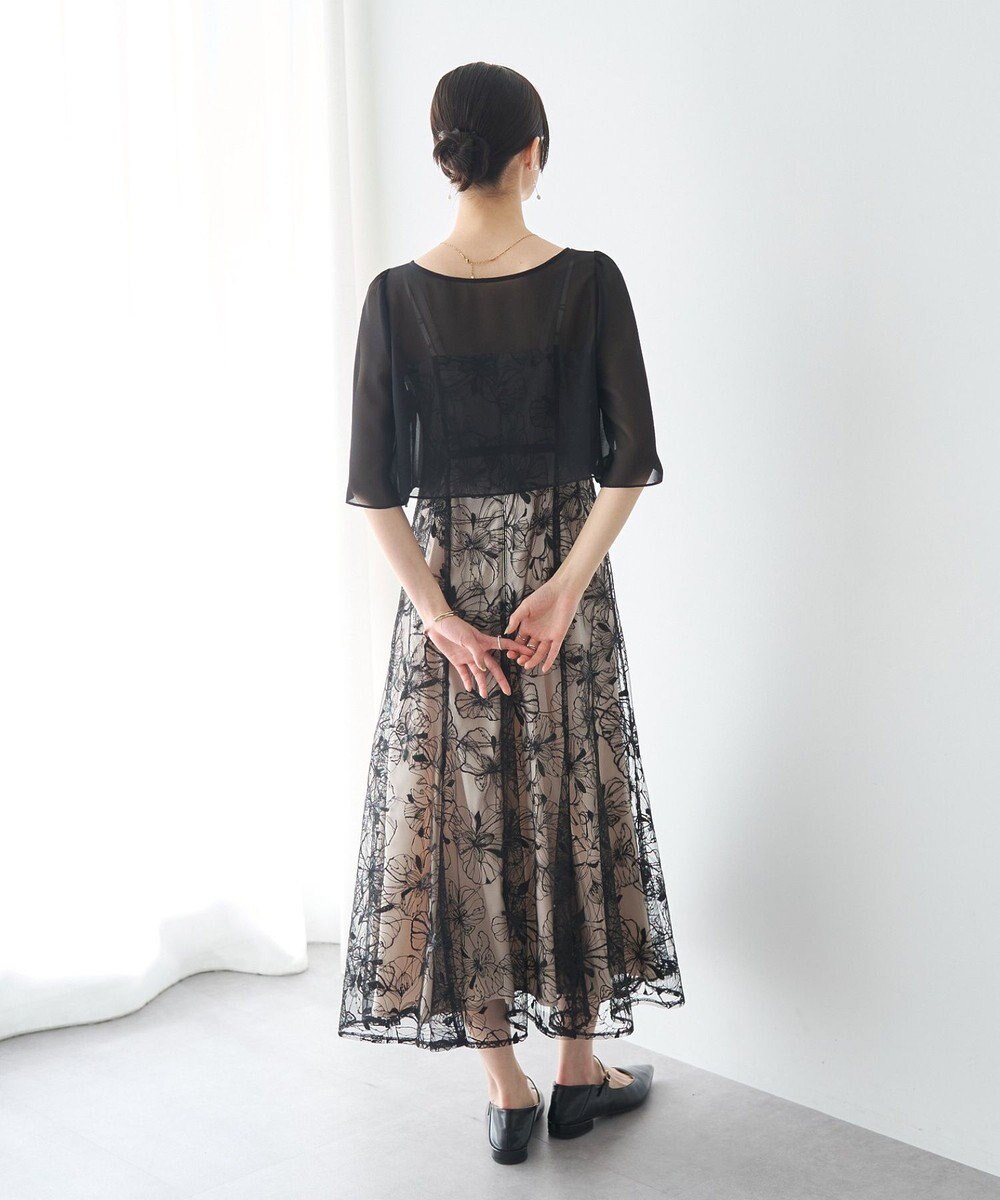 YECCA VECCA 【2点SET】フラワー柄スパンコール刺繍ドレス 