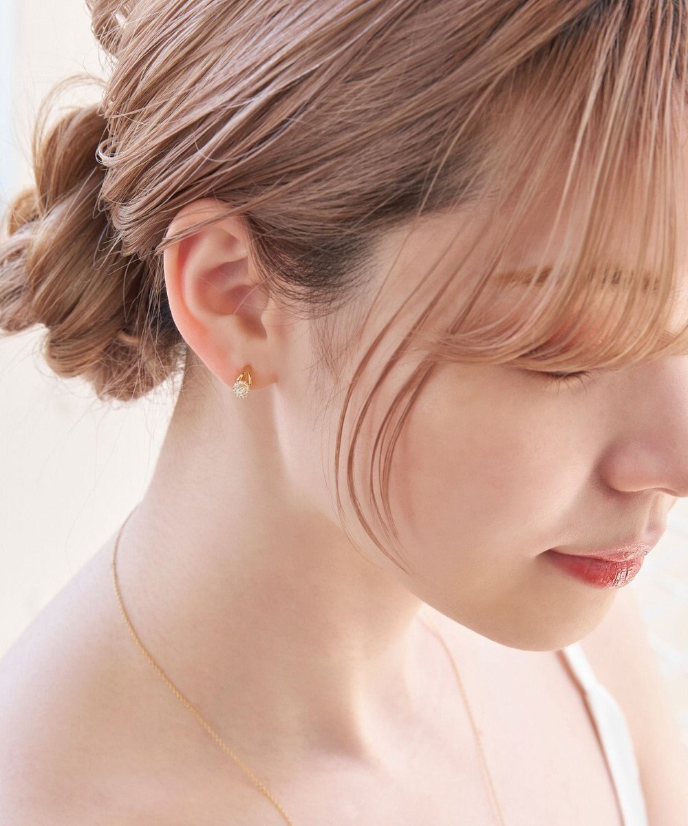 Phoebe 【金属アレルギー対応】【痛くないシリーズ】ルーセントビジューライトフィットイヤリング　ゴールド 