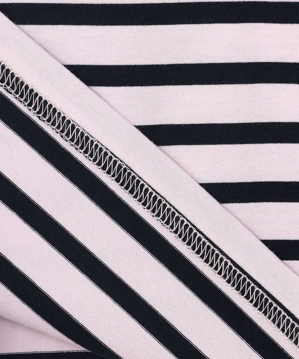 組曲 KIDS 【110-140㎝】フラワー刺繍ボーダー Tシャツ 