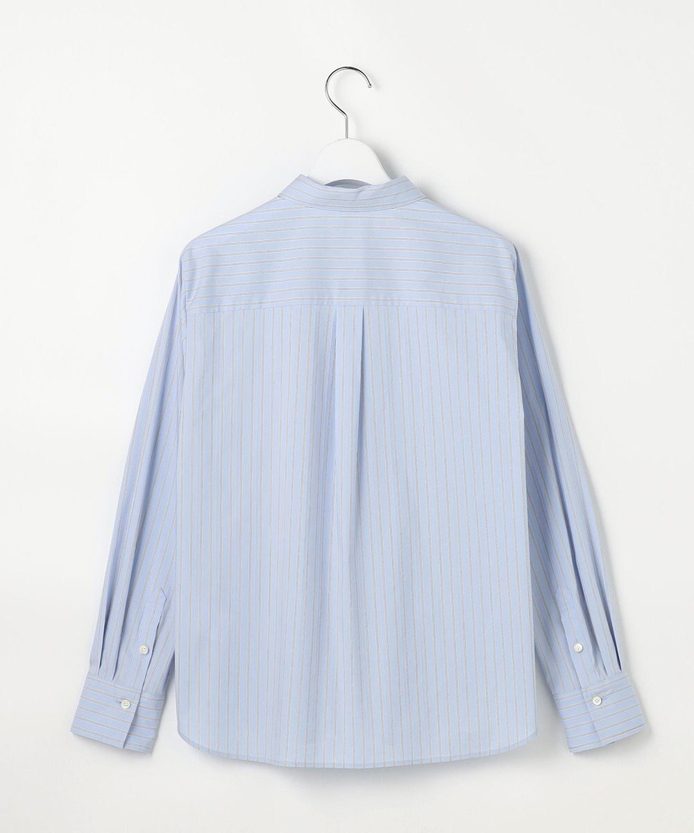 J.PRESS LADIES BEZコットンナイロン ストライプ シャツカラー ブラウス 