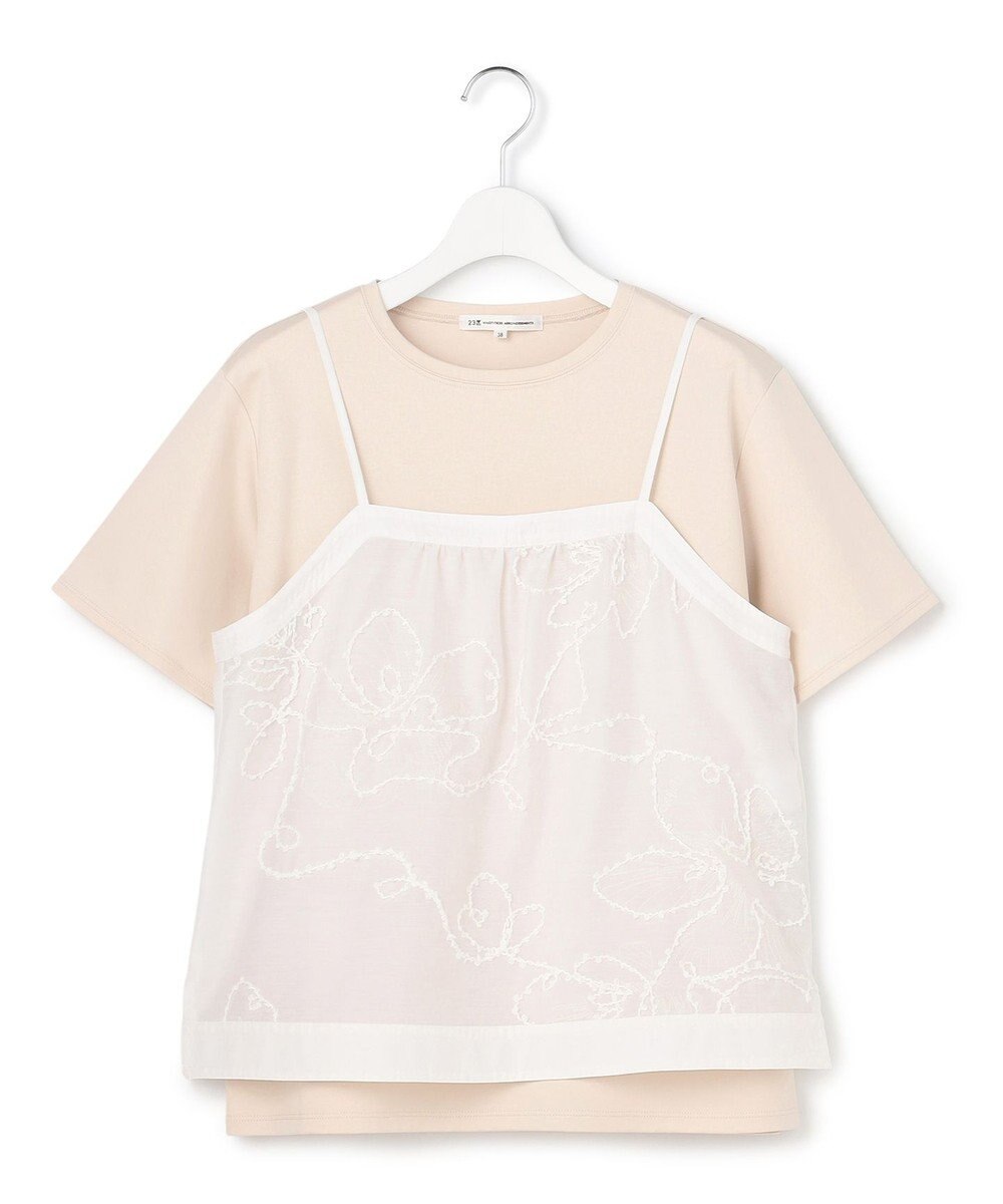 23区 【先行予約】シアーエンブロイダリー キャミソール コンビ Tシャツ 