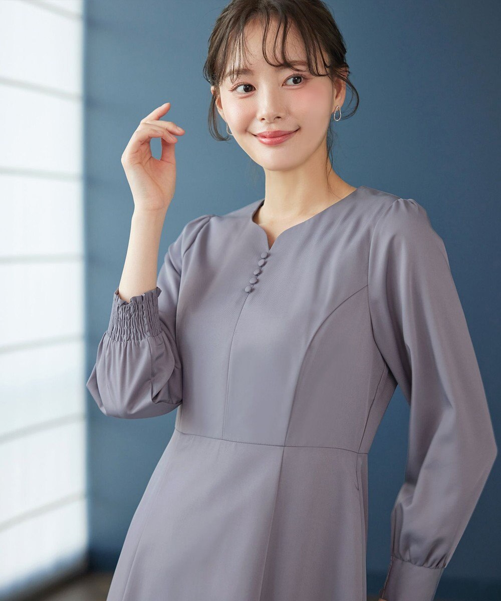 Tiaclasse 【セレモニー・XSサイズ追加・新色追加】ハートネックくるみ釦ワンピース 