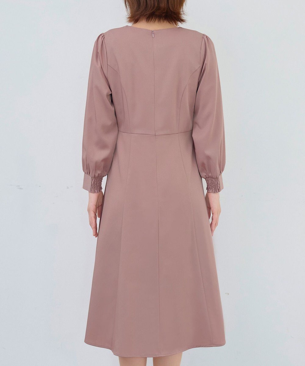 Tiaclasse L 【セレモニー・新色追加】ハートネックくるみ釦ワンピース 