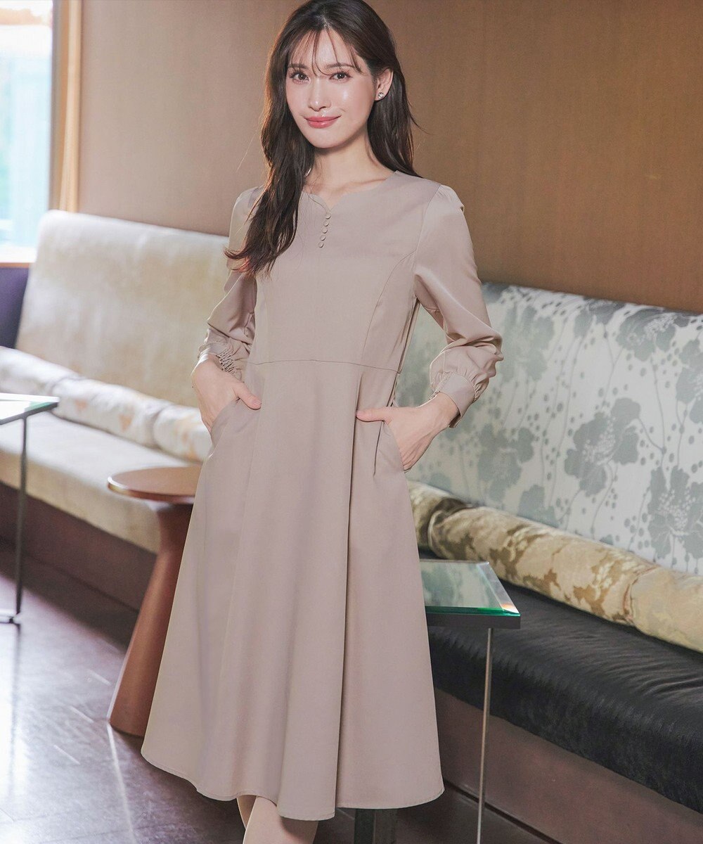 Tiaclasse 【セレモニー・XSサイズ追加・新色追加】ハートネックくるみ釦ワンピース 