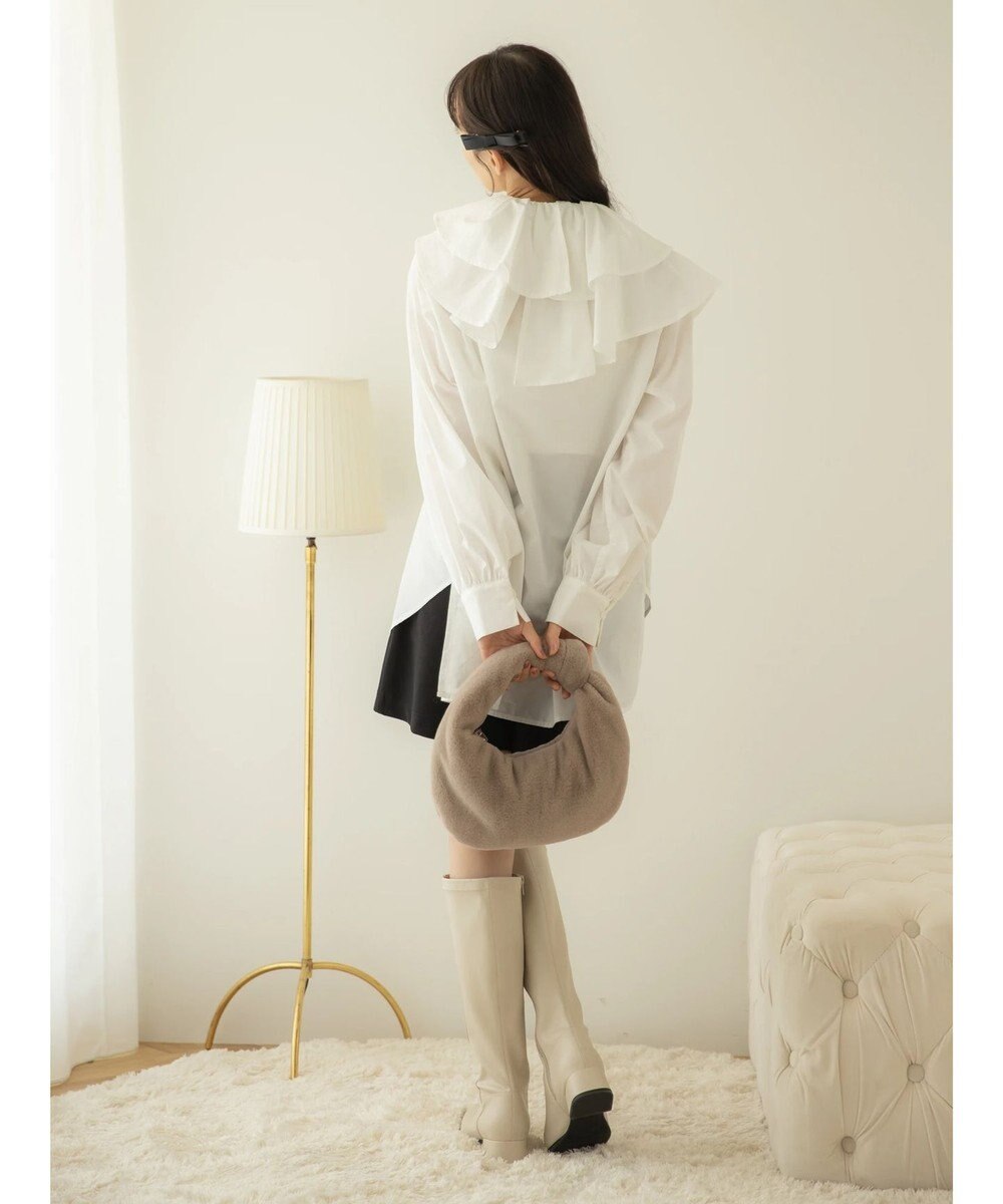 earth music&ecology ラッフルフリルチュニックブラウス 