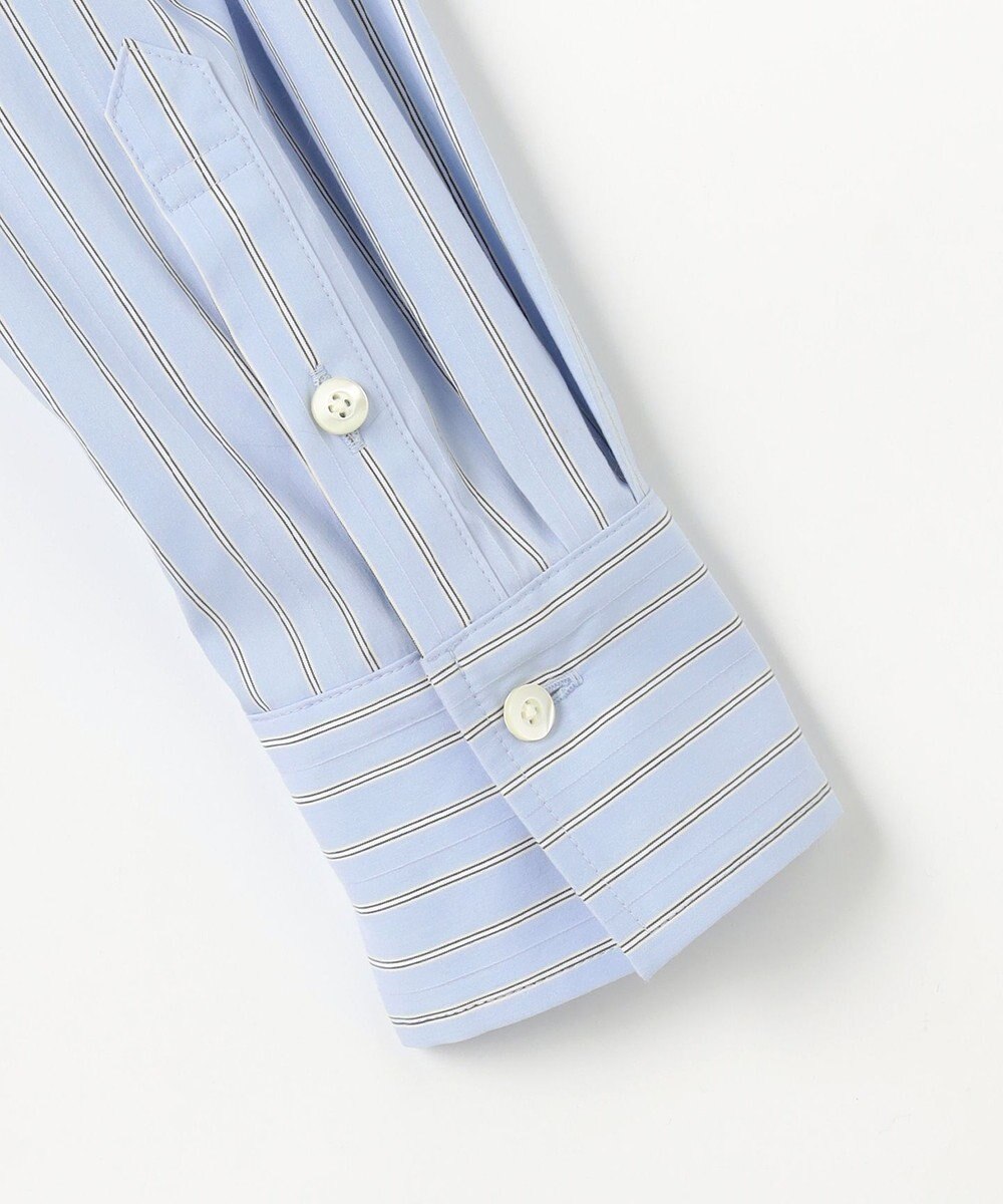 J.PRESS LADIES BEZコットンナイロン ストライプ シャツカラー ブラウス 