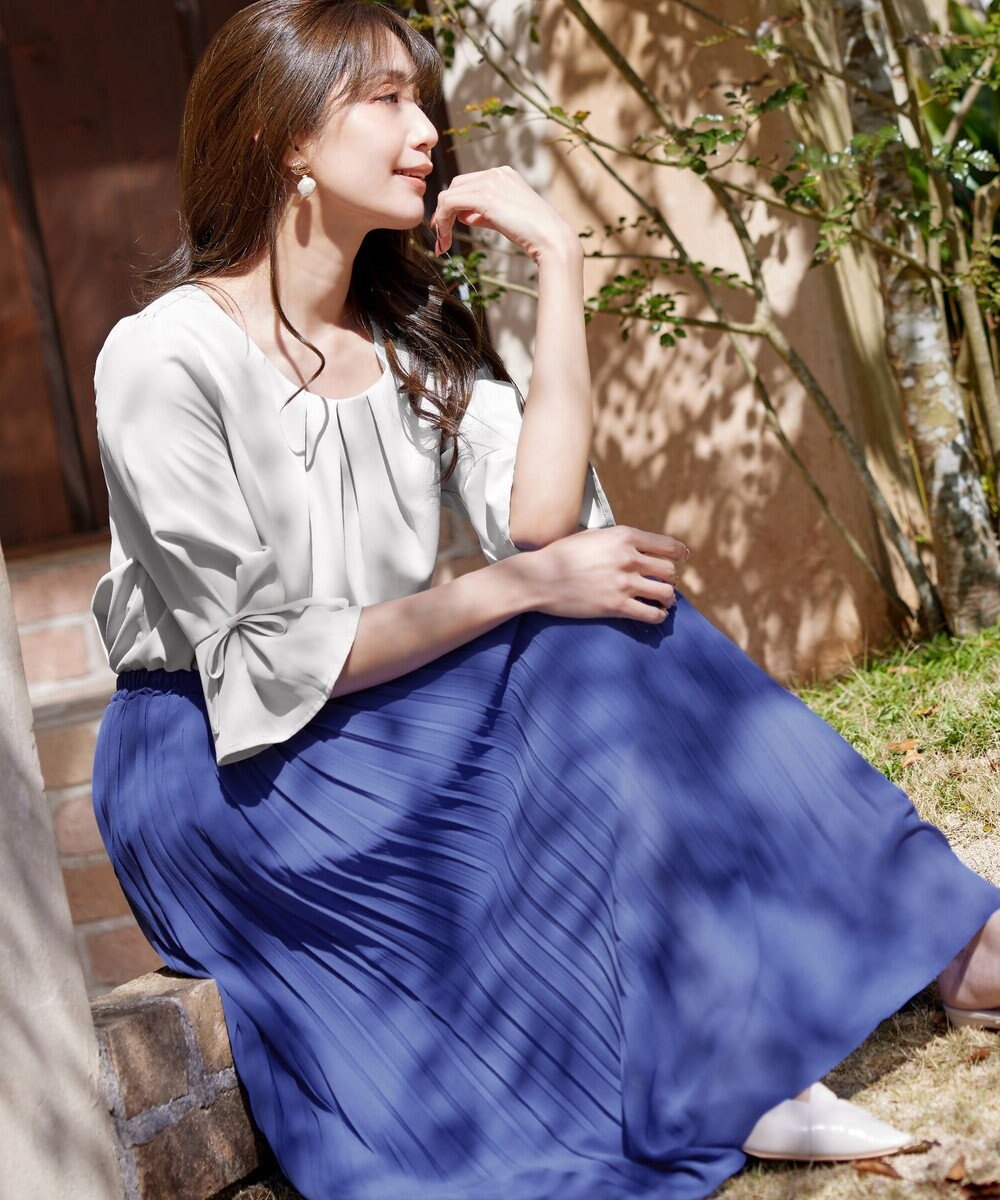 Tiaclasse L 【洗える/ウエストゴム】 ジョーゼットプリーツスカート 