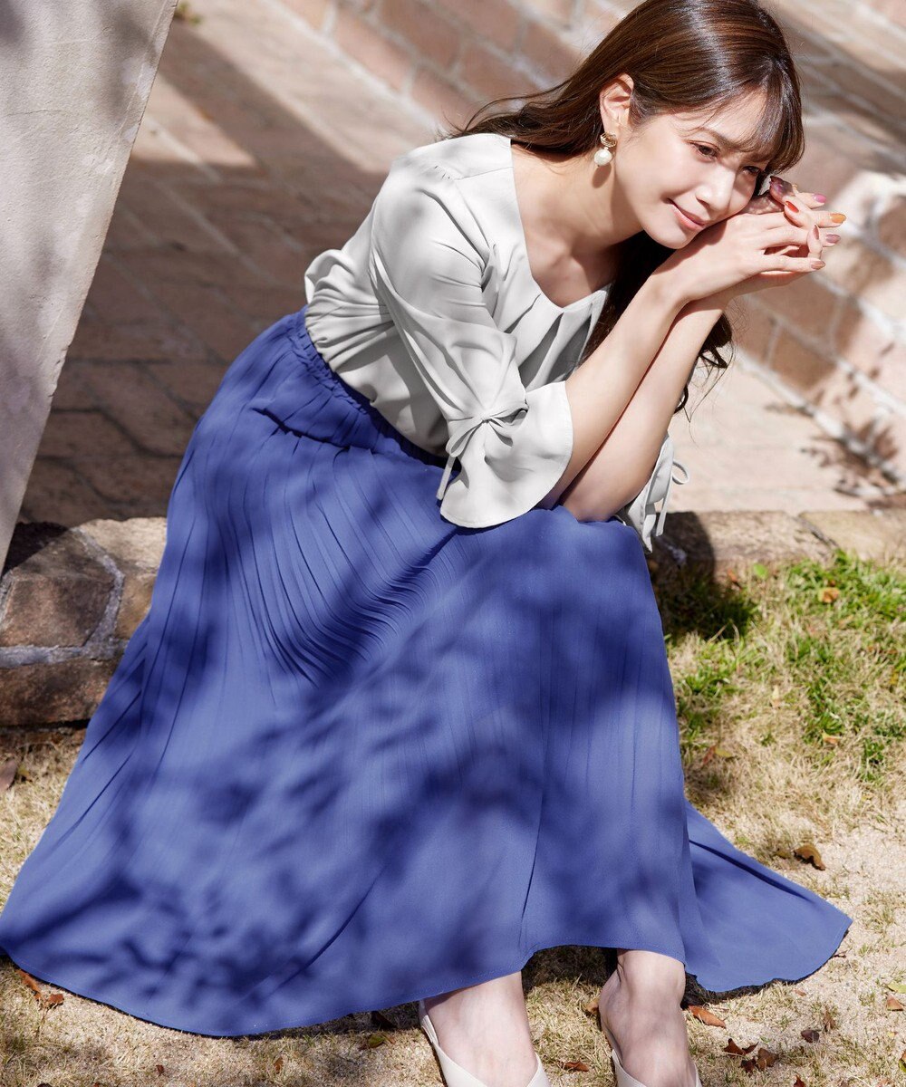 Tiaclasse L 【洗える/ウエストゴム】 ジョーゼットプリーツスカート 