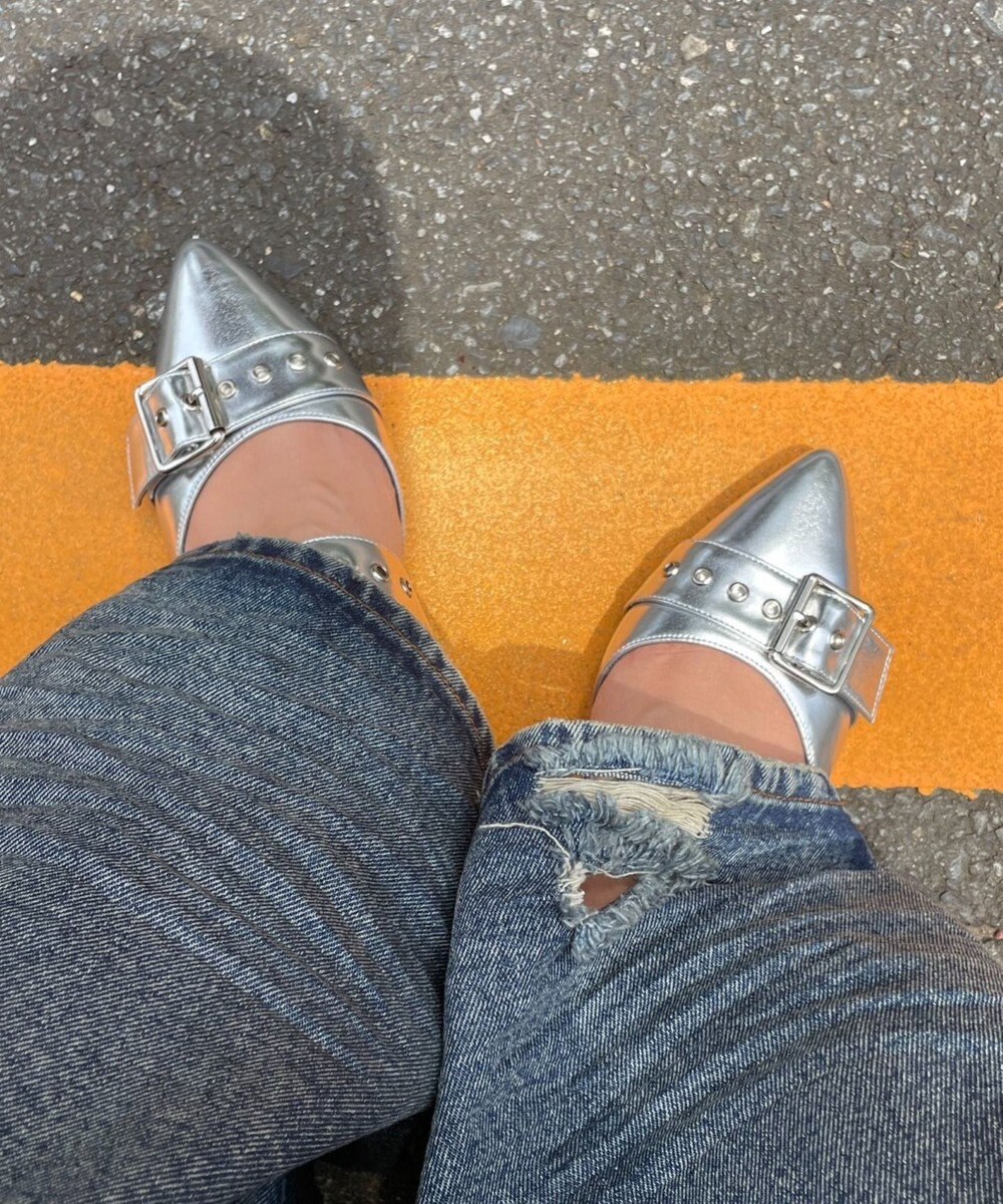 WEGO ハトメベルトポインテッドシューズ 