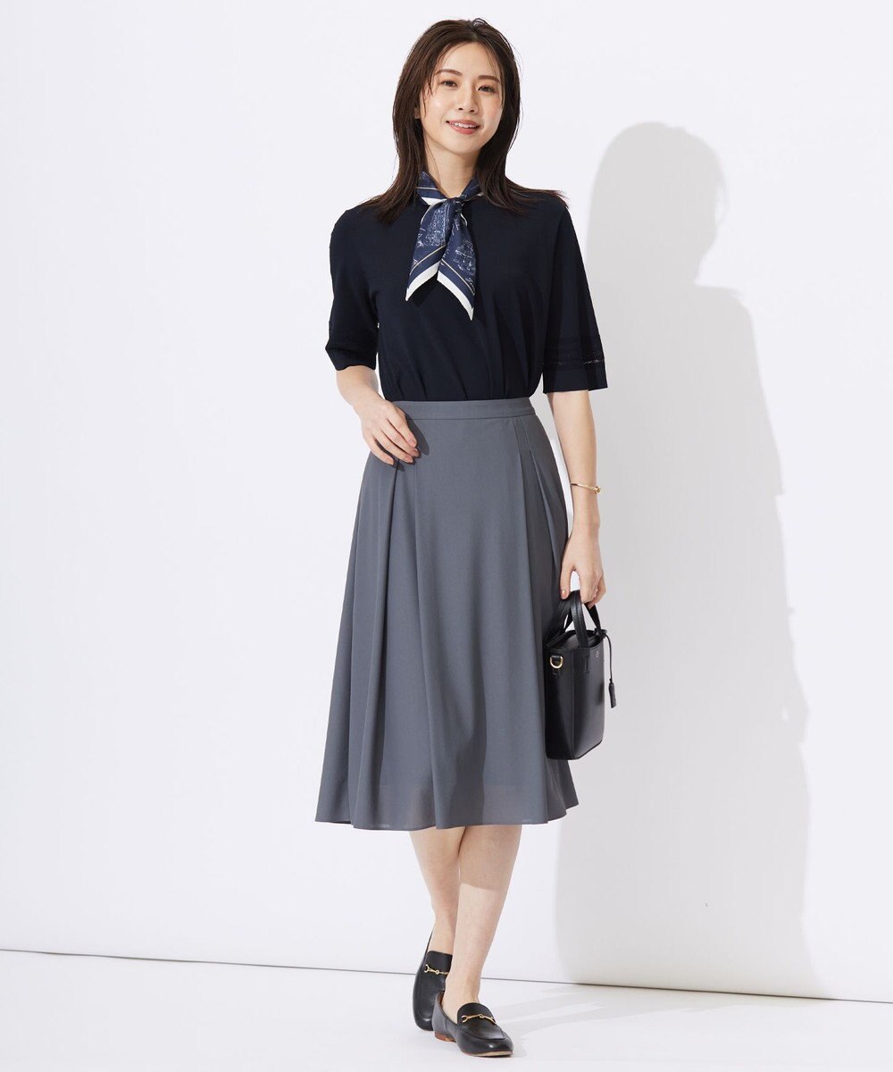 J.PRESS LADIES L 【洗える】レーヨンエリートストレッチ 編み柄 ニット 