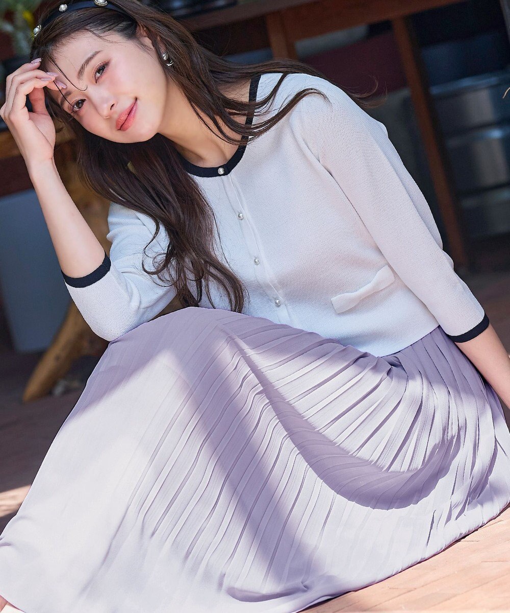 Tiaclasse L 【洗える/ウエストゴム】 ジョーゼットプリーツスカート 