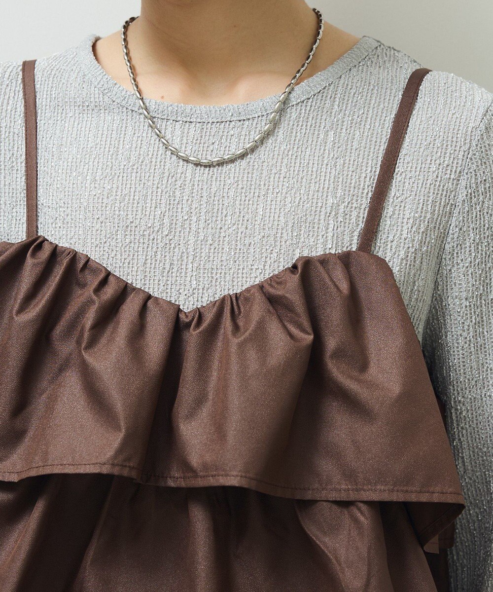 Green Parks ・ＳＵＧＡＲ　ＳＰＯＯＮ　レザーライクティアードキャミ 