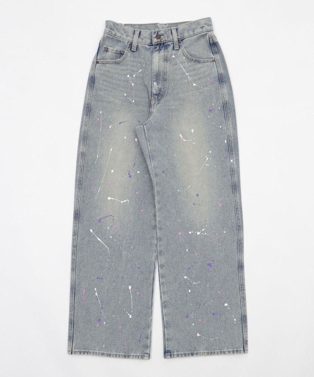 WEGO ペイントストレートデニムパンツ 