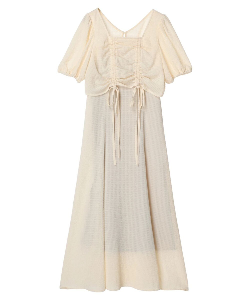 earth music&ecology ＳＥＴ２点パフスリーブブラウス＋キャミワンピース 