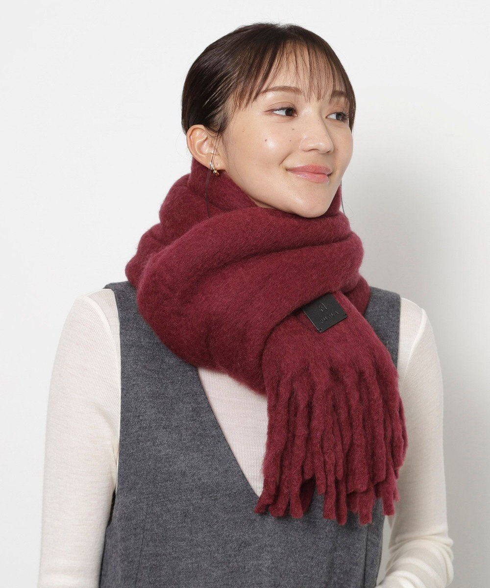 MOONBAT 【WEB限定】FURLA ウール混シャギー無地マフラー/幅40cm 