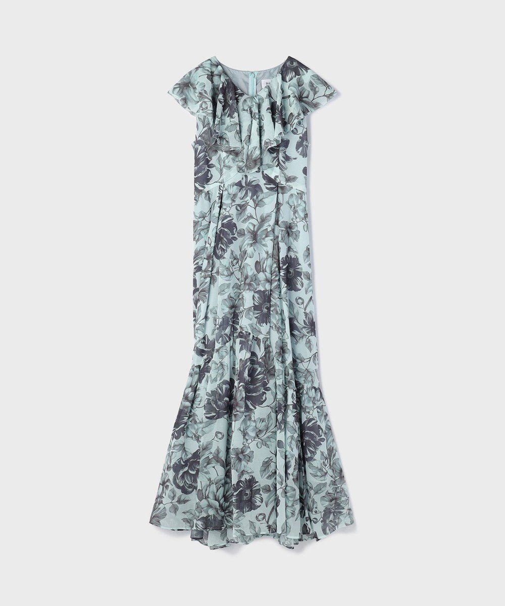 GRACE CONTINENTAL フラワープリントフリルワンピース 