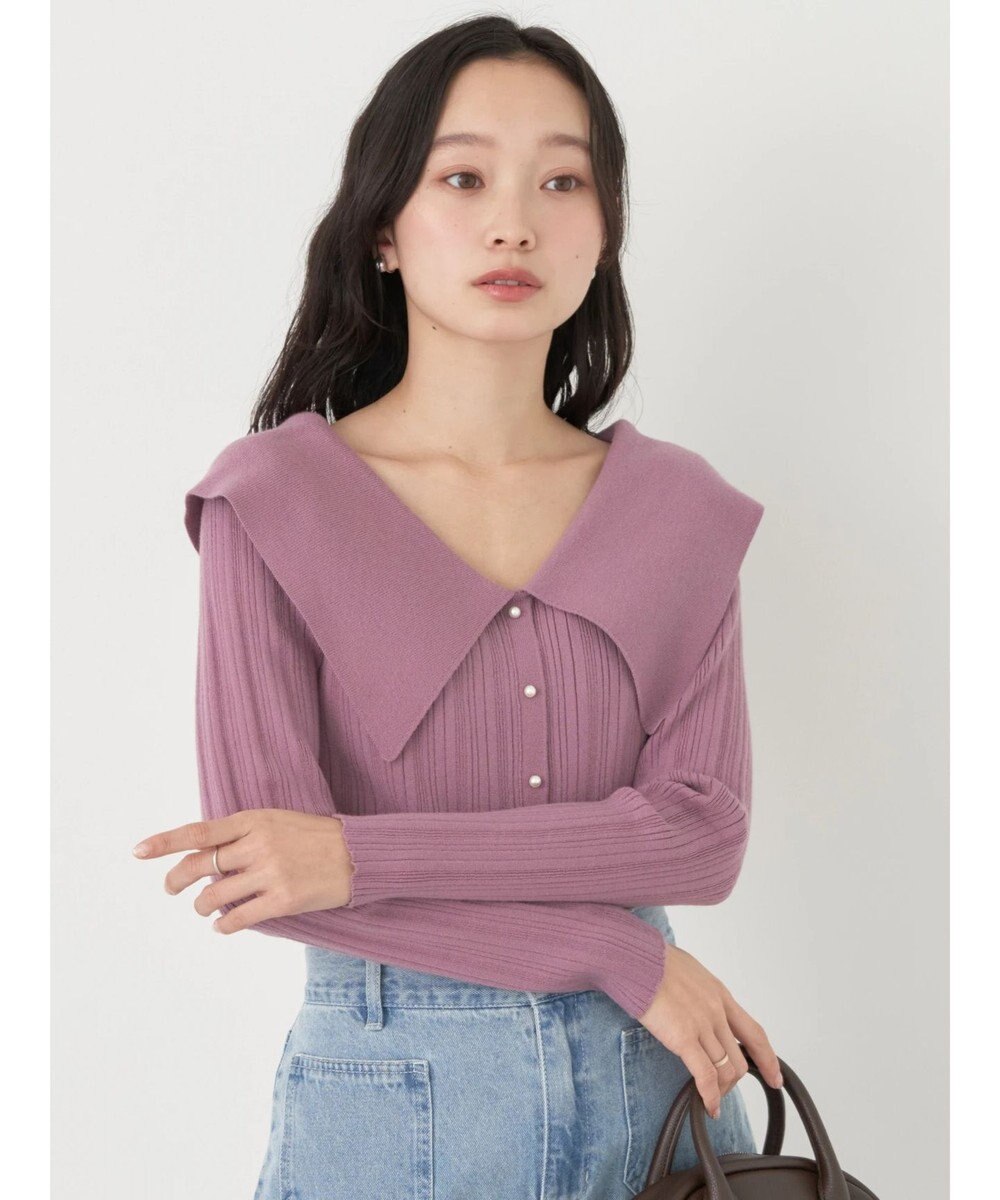 earth music&ecology ２ｗａｙビッグカラーニットプルオーバー 