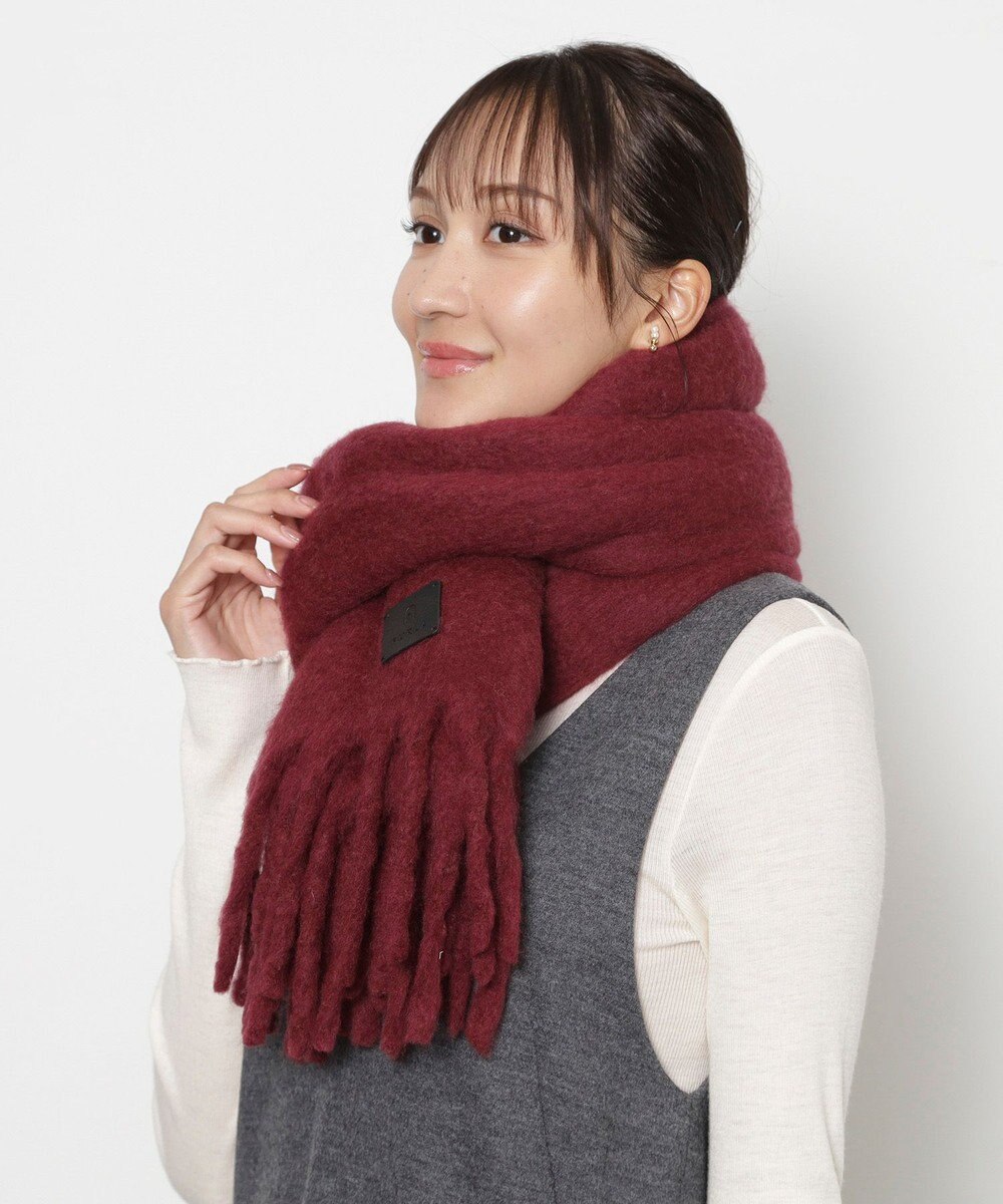 MOONBAT 【WEB限定】FURLA ウール混シャギー無地マフラー/幅40cm 