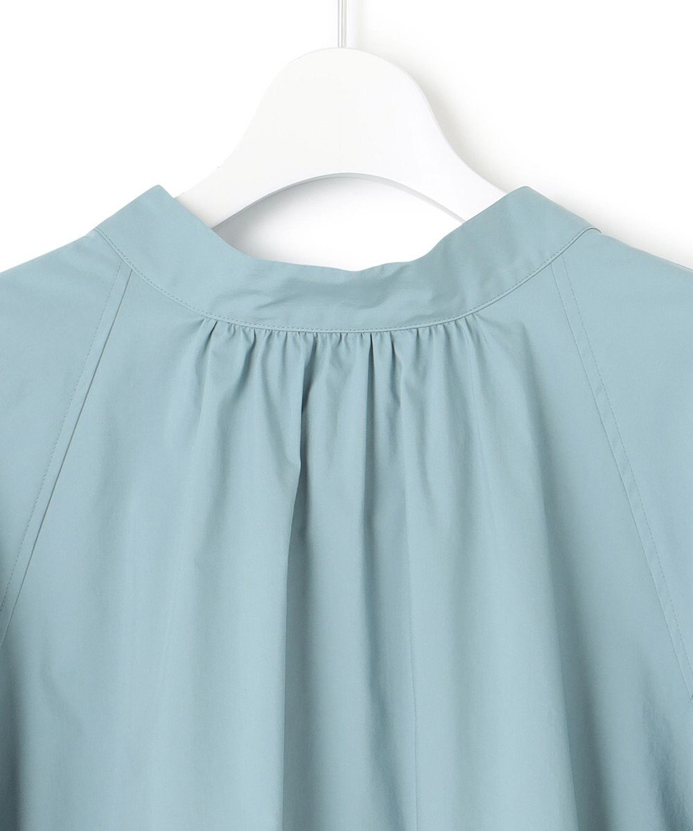 23区 L 【一部店舗限定/洗える】ハイカウントウェザーストレッチ ボウタイ付き ランタンスリーブ ブラウス 