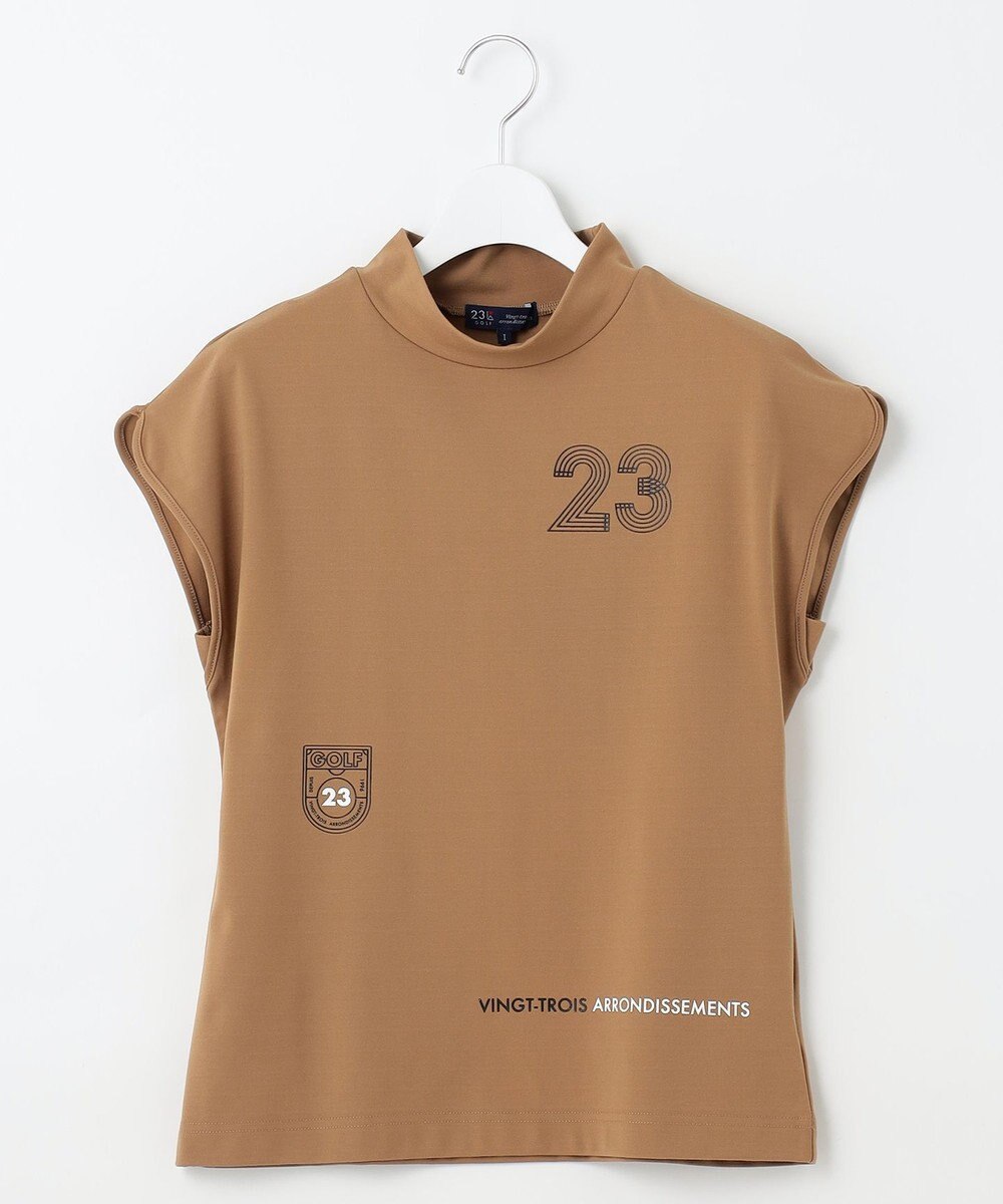 23区GOLF 【WOMEN】新色追加！【吸水速乾/UVカット】フレンチスリーブロゴモックネック 