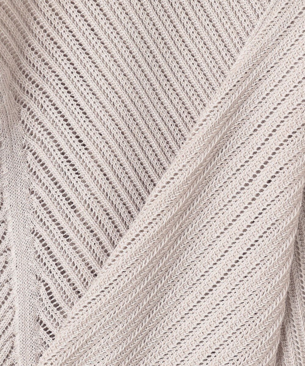 自由区 【洗える・XSサイズあり】ハイツイストコットンアセテートメッシュ カーディガン 