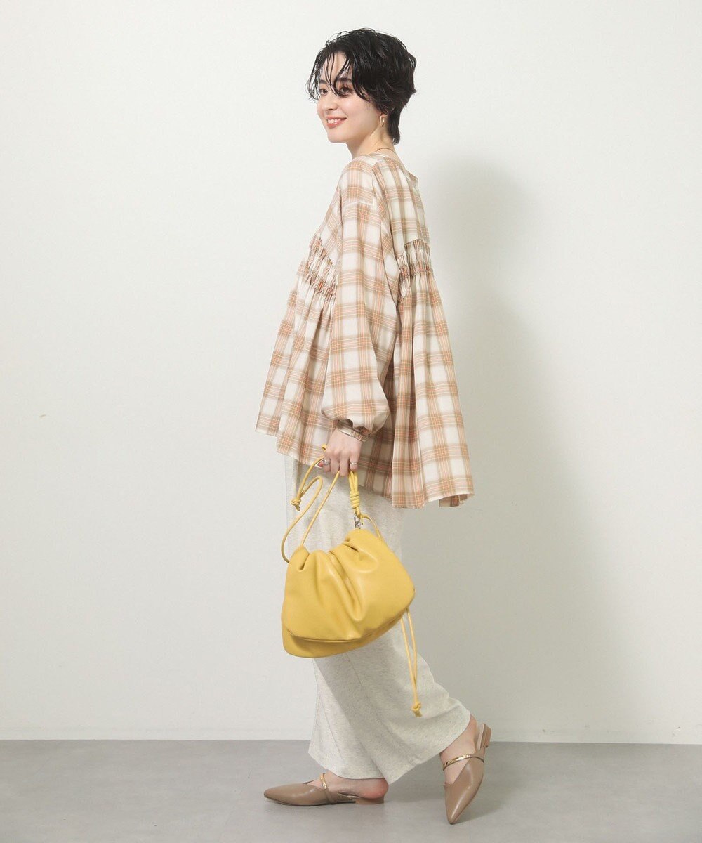 Green Parks 【しゃれシャツ】イージーケアＶネックチェックブラウス 