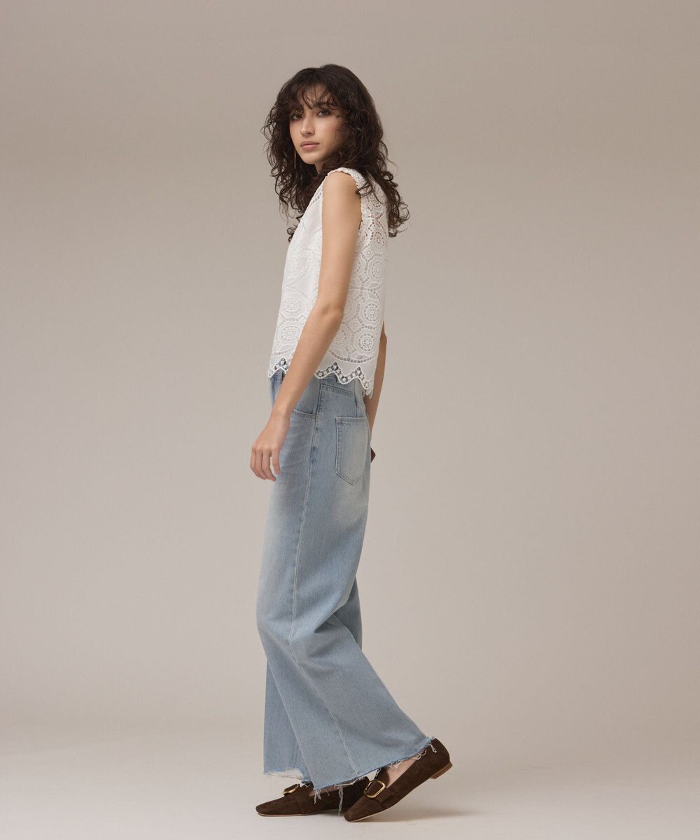 GRACE CONTINENTAL サークルレースノースリーブトップ 