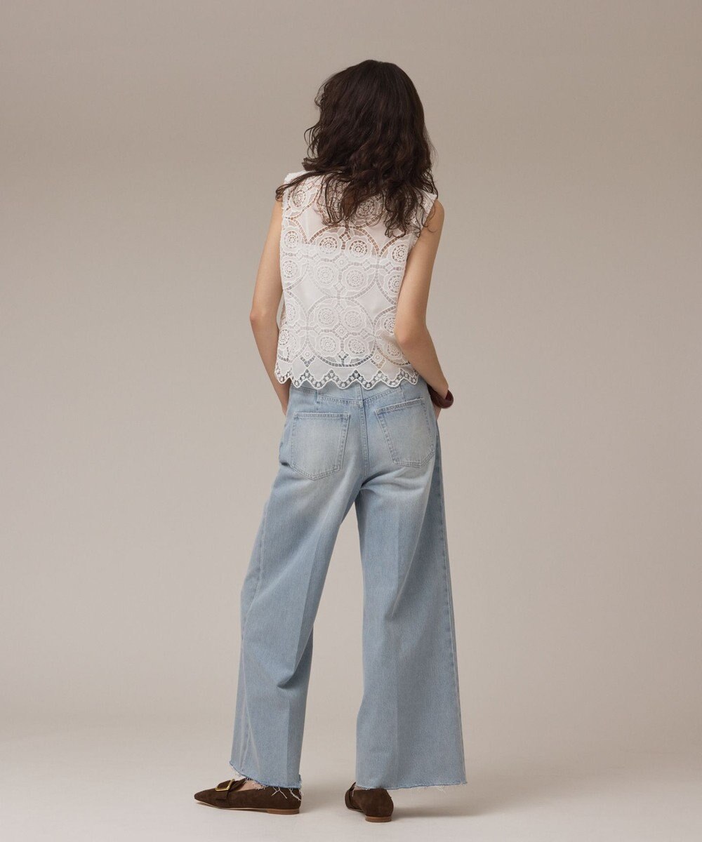 GRACE CONTINENTAL サークルレースノースリーブトップ 