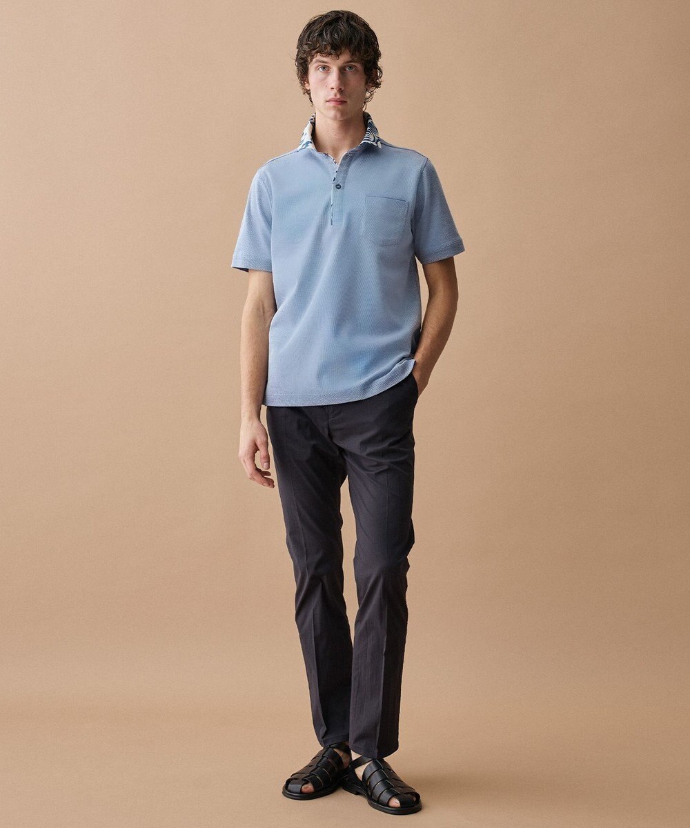 JOSEPH ABBOUD 【キングサイズ・ウエストも伸びる!/ストレッチ/軽量/Eco撥水/オーガニックコットン使用】マイクロピケストレッチ パンツ 