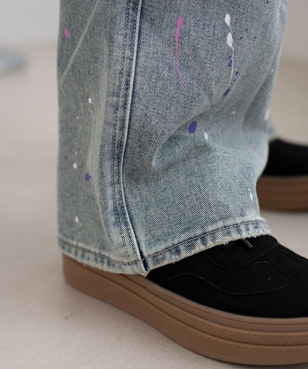 WEGO ペイントストレートデニムパンツ 