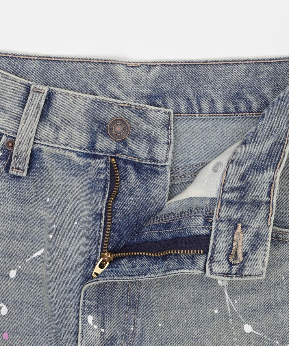 WEGO ペイントストレートデニムパンツ 