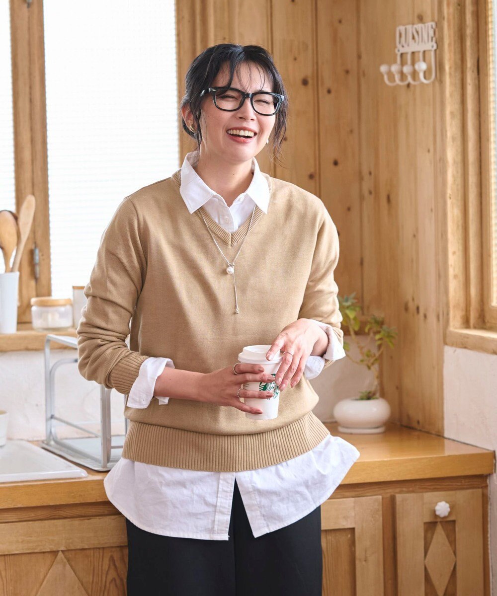 WEGO 【WEB限定/2025年秋冬新作/洗濯OK/毛玉レス/MLXLサイズ展開/オフィス/カジュアル】ベーシックニットセーター 