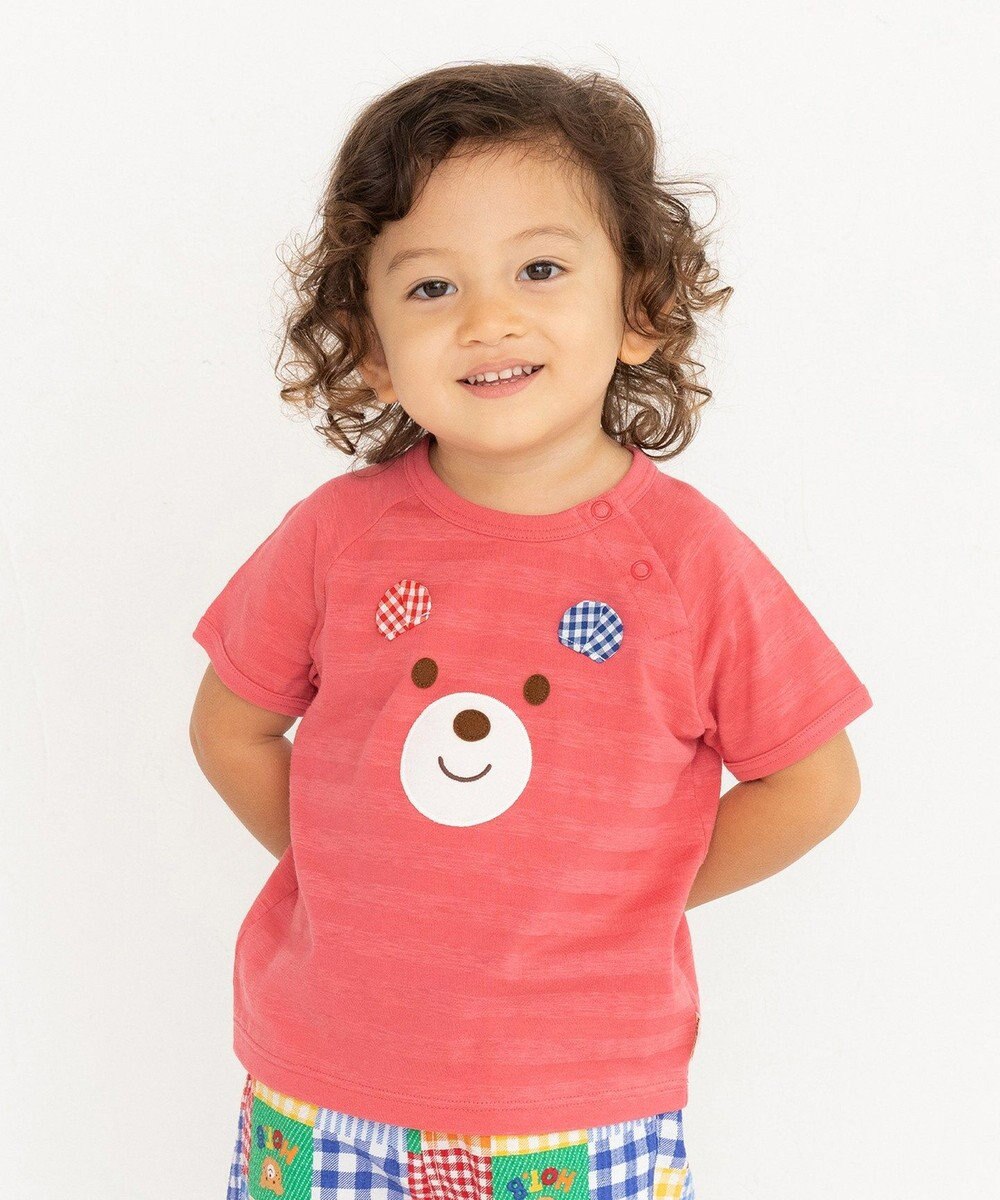 MIKI HOUSE HOT BISCUITS 【80-120cm】 顔ドン 半袖Tシャツ 