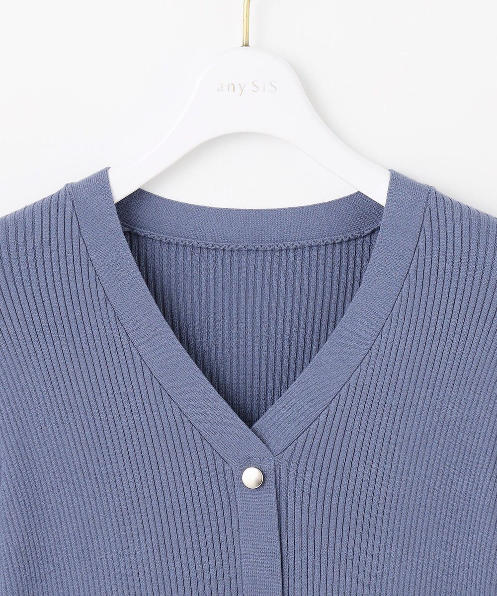 ANY SIS S シアーフリルペプラム ニット 