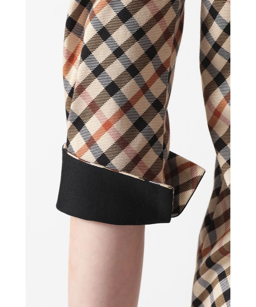 DAKS チェックプリント七分袖Tシャツ 