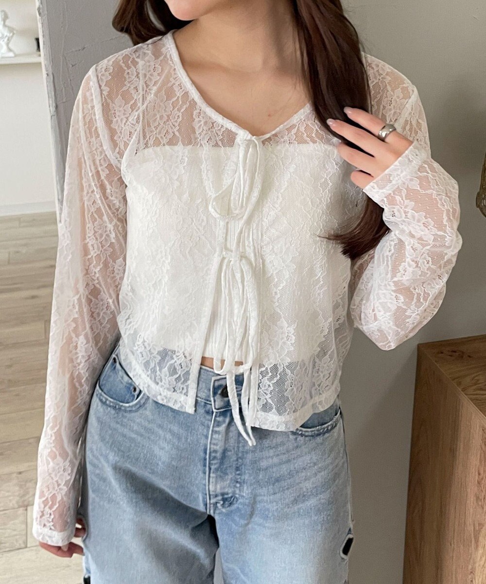 WEGO レースリボンカーディガン 