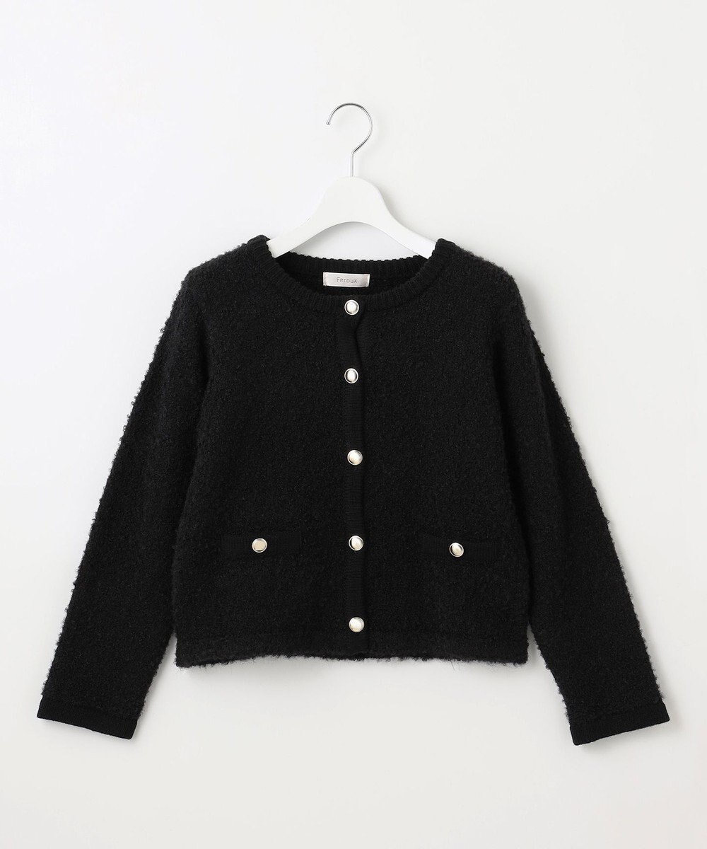 Feroux 【洗える】ブークレー ニットジャケット 