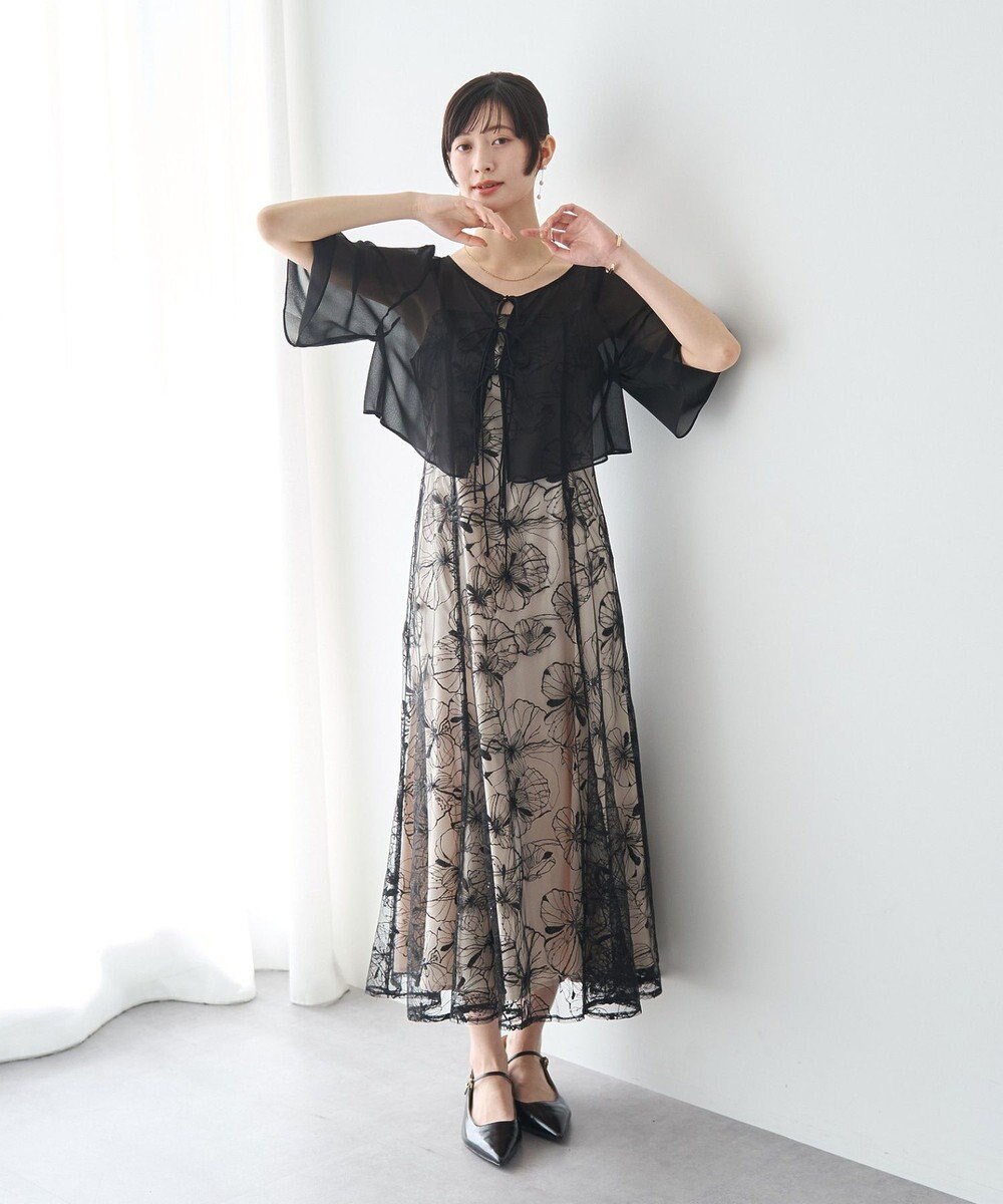 YECCA VECCA 【2点SET】フラワー柄スパンコール刺繍ドレス 