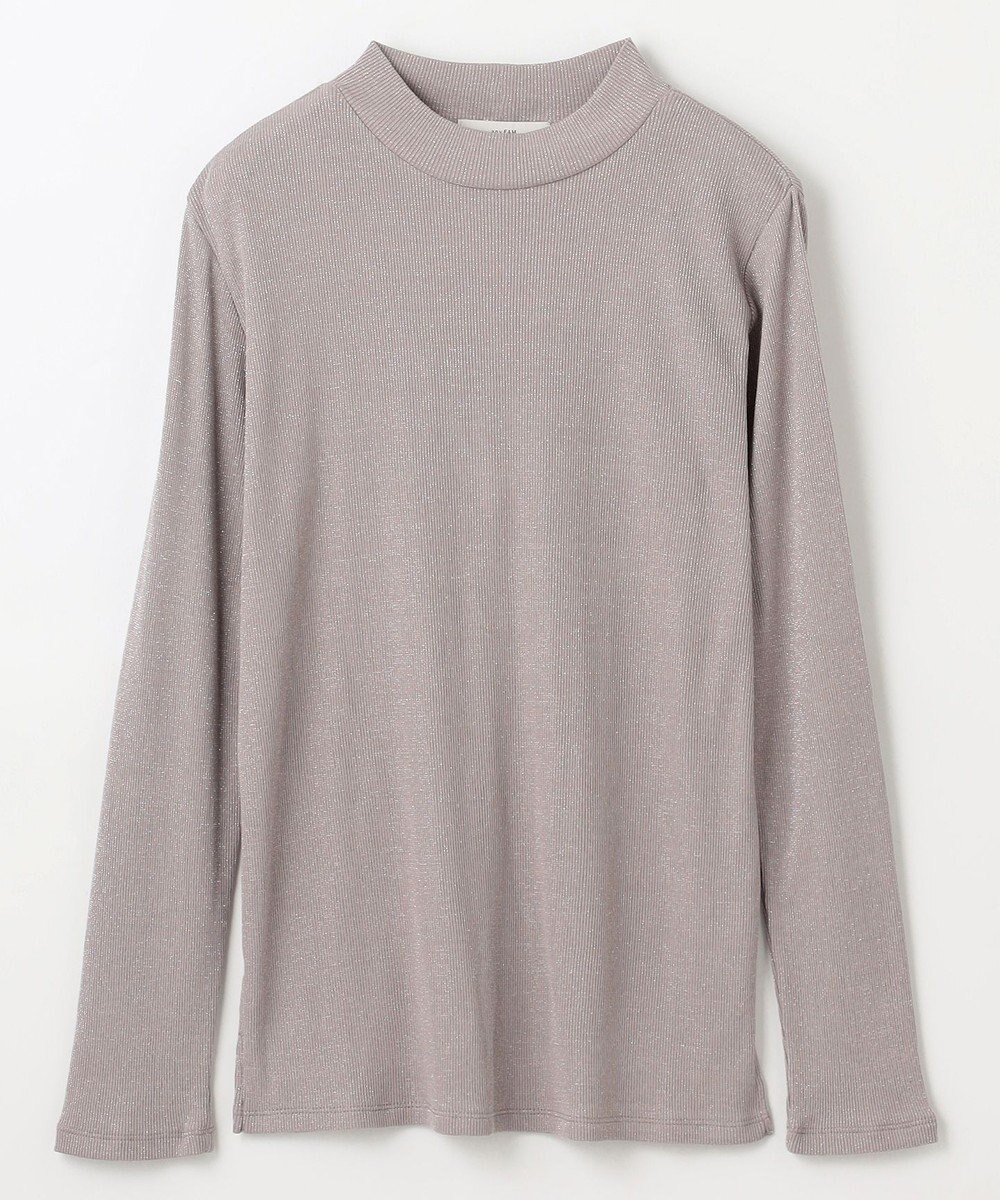 ANY 【洗濯機可】ラメハイネックＴシャツ 