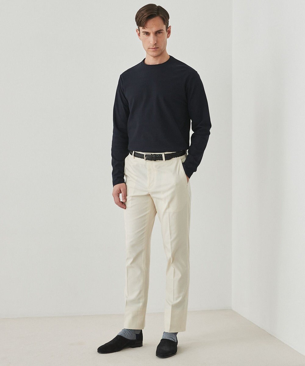 GOTAIRIKU ジャケットのインナーに最適【WEB&一部店舗限定】キレイ目 鹿の子 ビズ長袖Tシャツ 