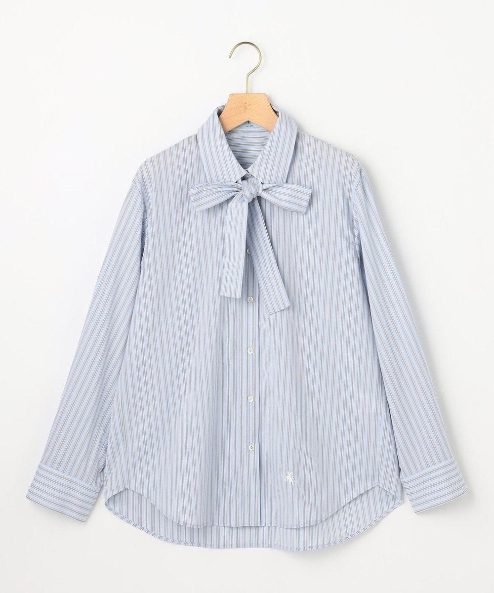 組曲 S 【加藤ローサさん着用】コットンタッチシャーティングボウタイ付き シャツ 