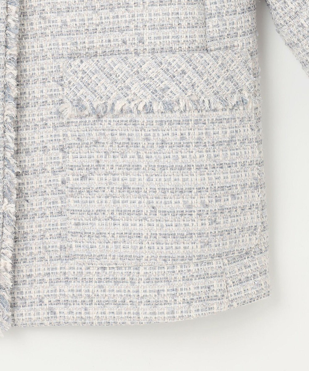 ANY SIS ツイードノーカラーミドル ジャケット 