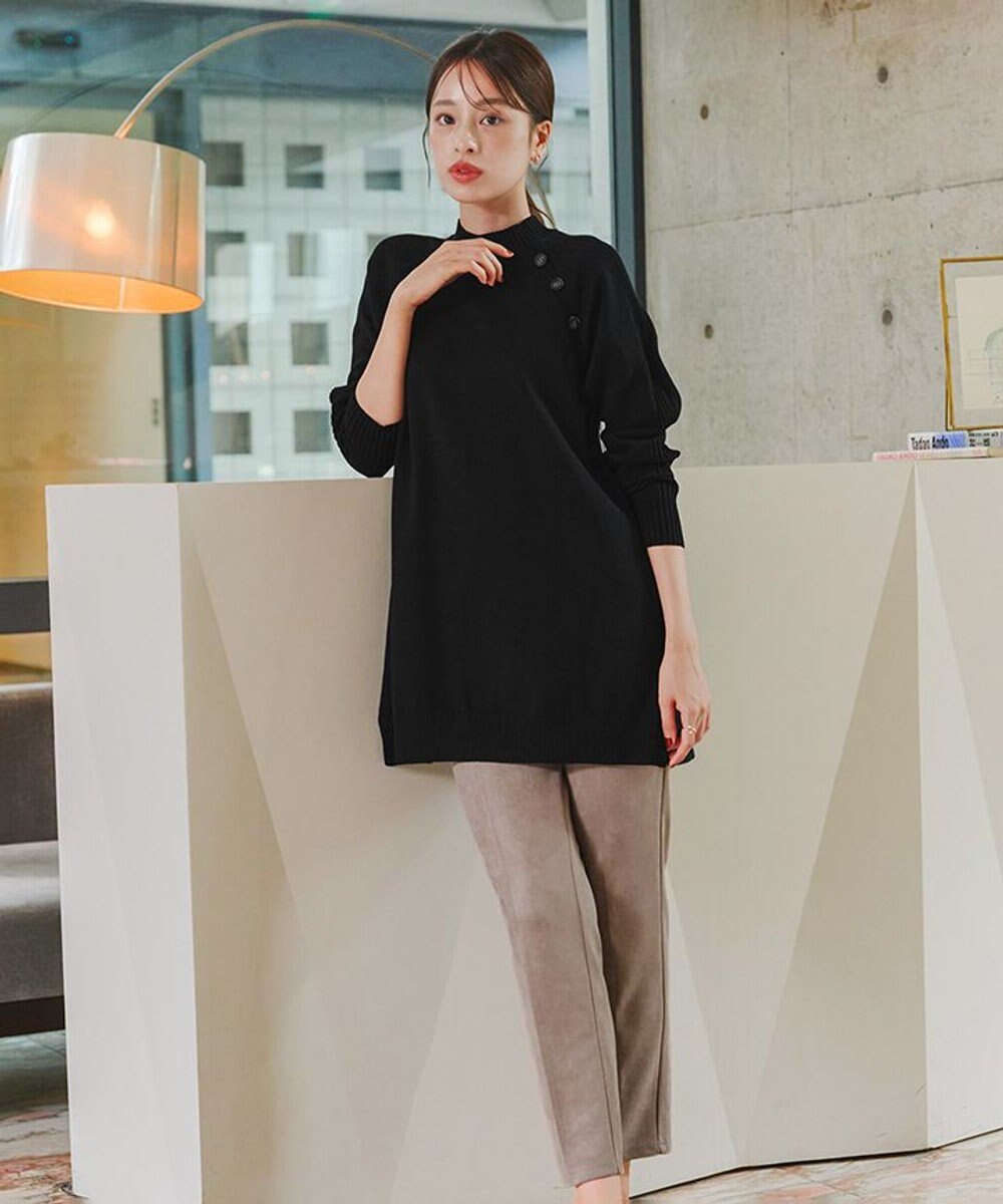 Tiaclasse 【洗える】スエードポンチテーパードパンツ 