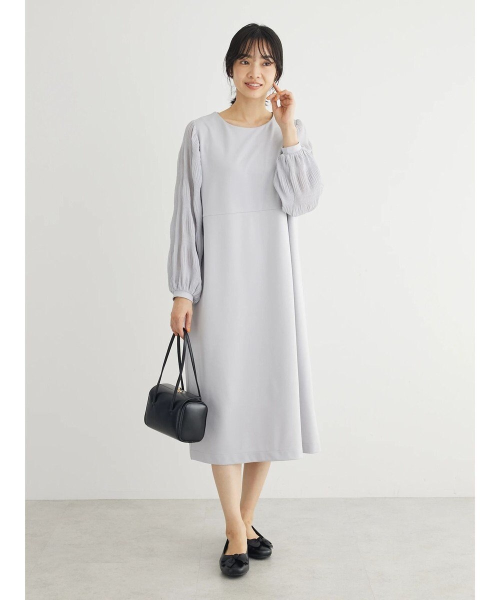 Green Parks マジョリカ袖ドッキングワンピース 