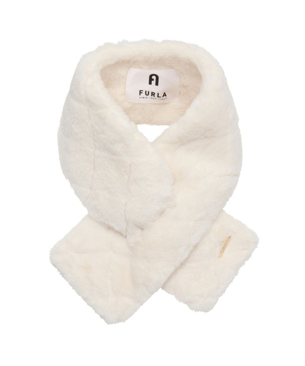 MOONBAT FURLA フェイクファーキルティング風マフラー 