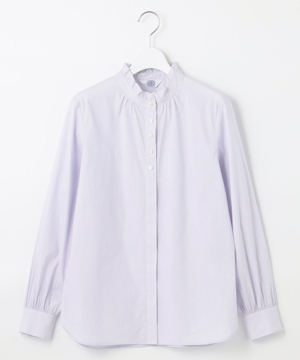 J.PRESS LADIES L 【洗える】 BEZ VEGA フリル ストライプ ブラウス 