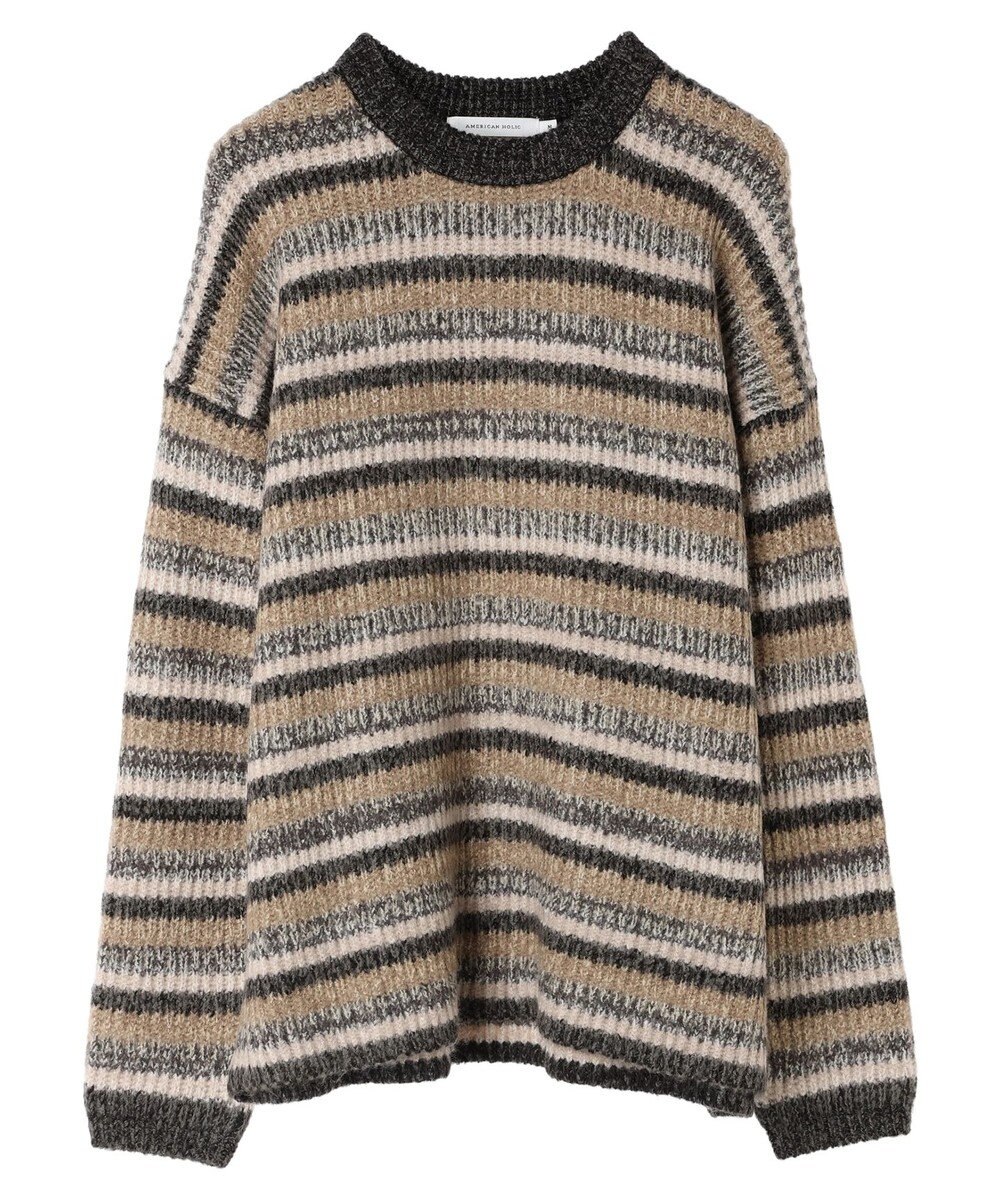 AMERICAN HOLIC グラデーションボーダーニットプルオーバー 
