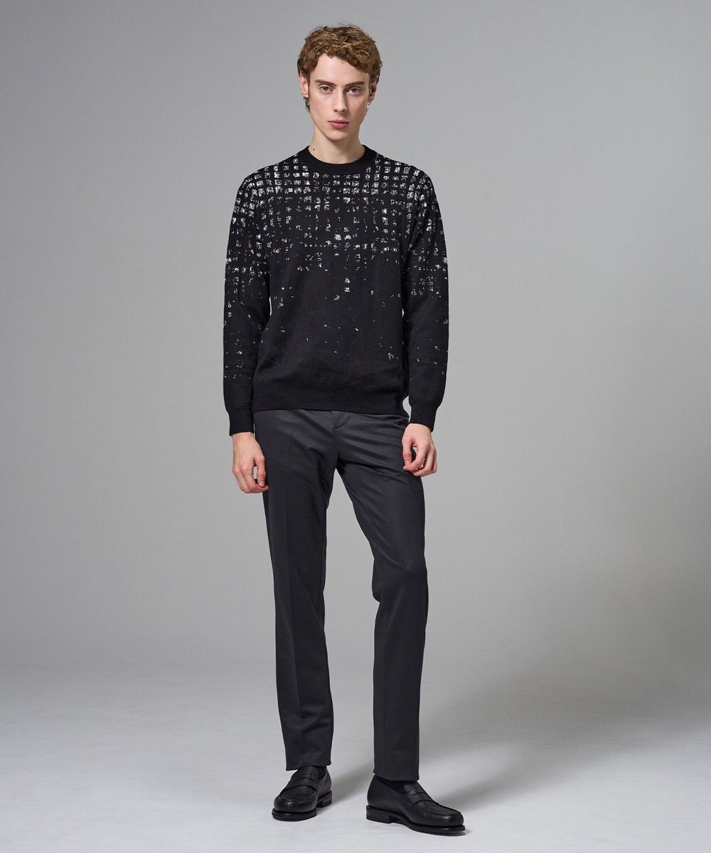 JOSEPH HOMME ドローイングブレイドジャガード　クルーネック長袖ニット 